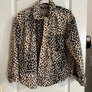 Free People // We The Free Leopard Print Shacket - Black & Cream